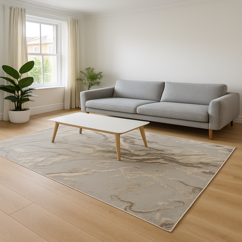 Designer Neutral Rug for Living Room | Platinum UK