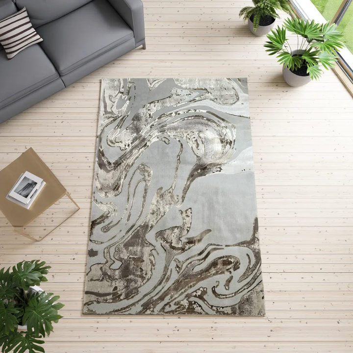 Marble Shimmer Rug – Luxury Modern Area Rug for Living Room & Bedroom | Multiple Sizes & Colours Available