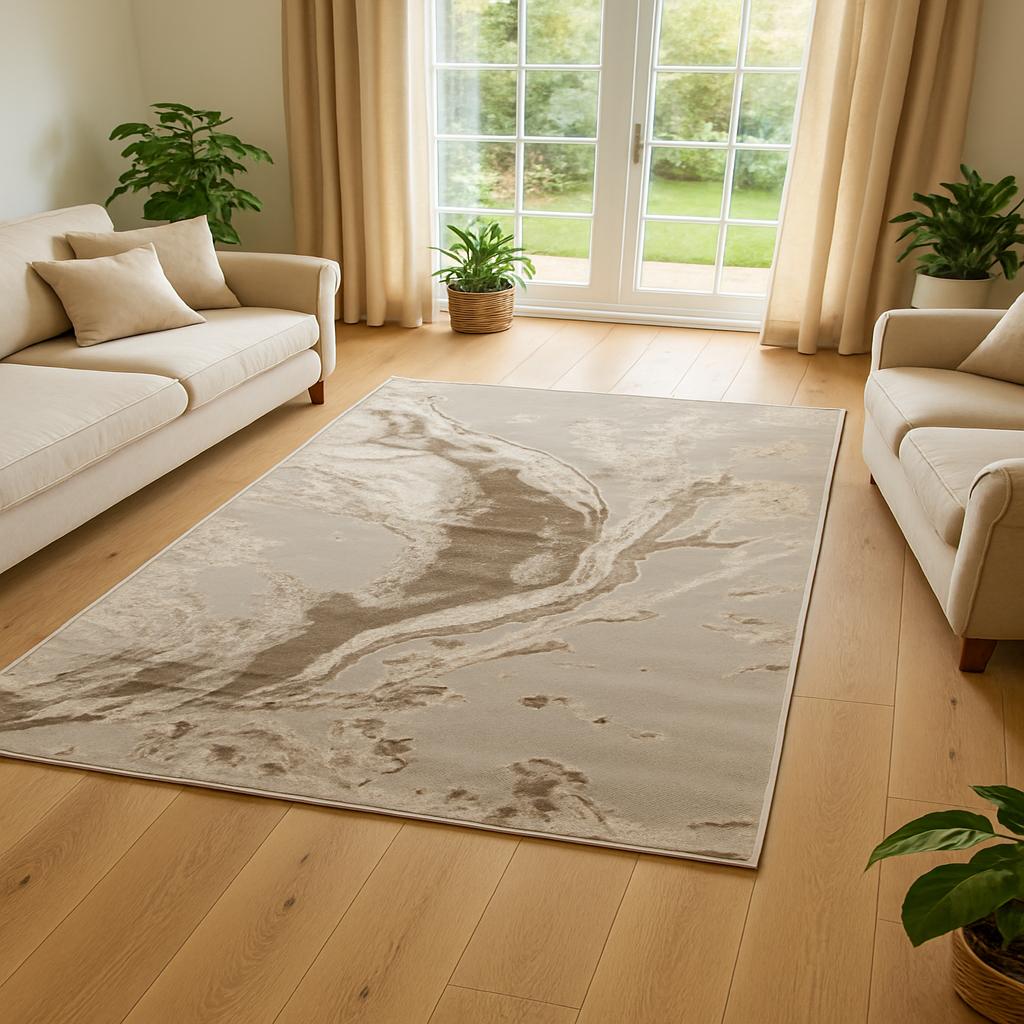 Platinum Marble Shimmer Rug | Luxury Modern Area Rug UK