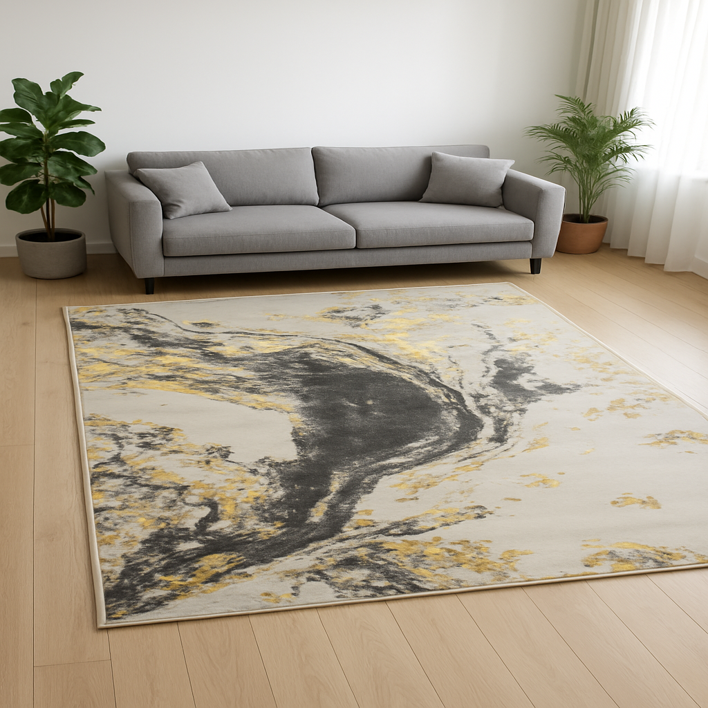Platinum Marble Shimmer Rug | Luxury Modern Area Rug UK