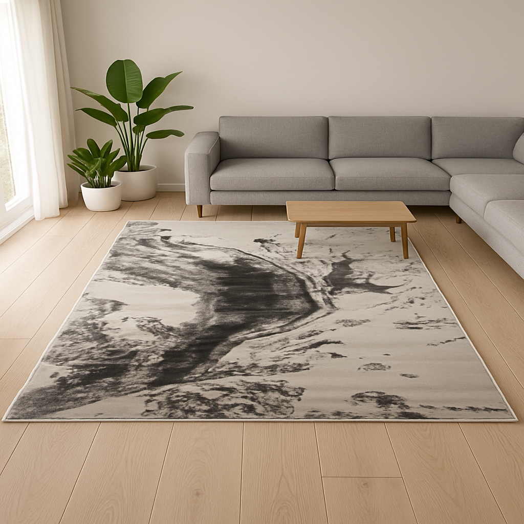 Platinum Marble Shimmer Rug | Luxury Modern Area Rug UK